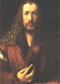 Autoritratto di Albrecht Drer del 1500 (a 28 anni).
Quadro conservato alla Alte Pinakothek, Monaco di Baviera